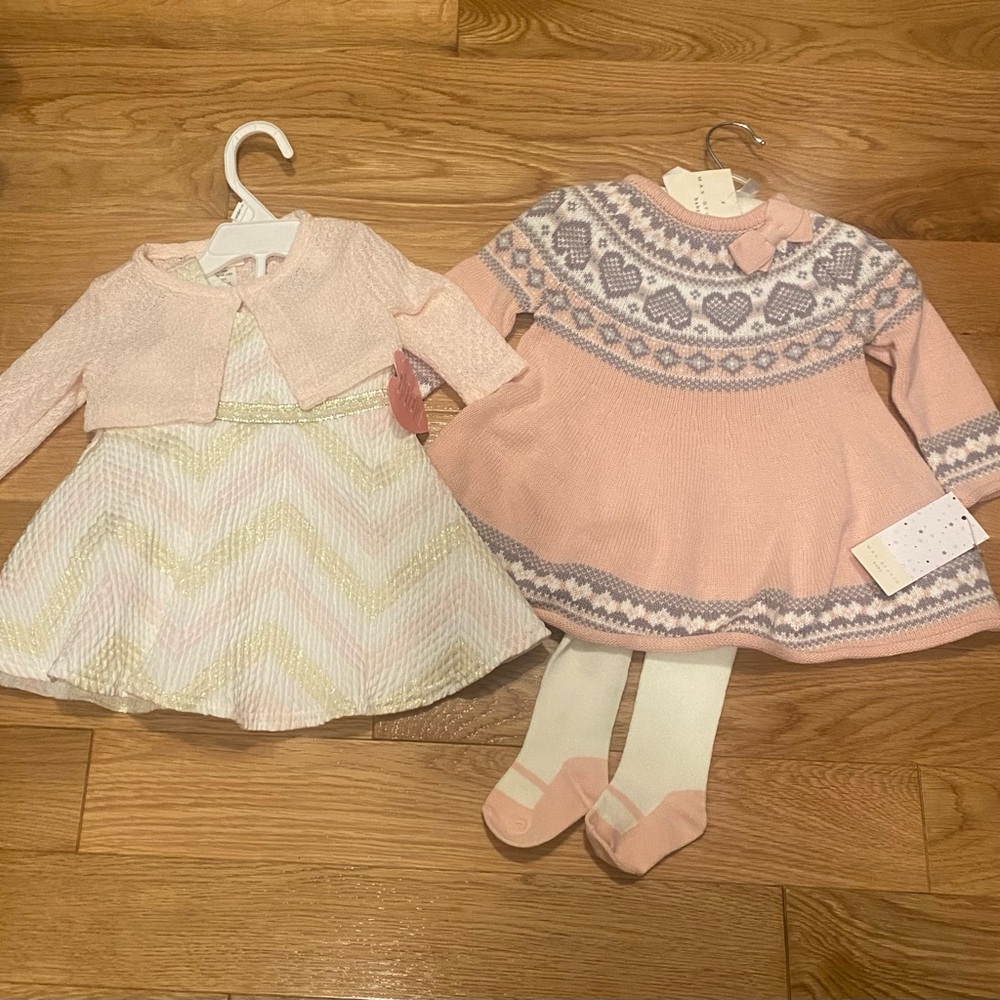 3-6m Pink and Cream Dresses